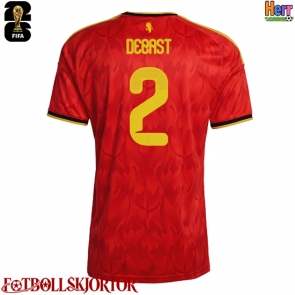 Belgien Zeno Debast #2 Hemmatröja VM 2026 Kortärmad